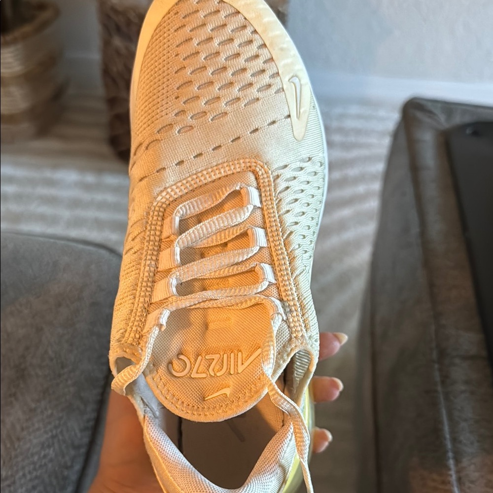 Nike Air Max 270 Cream and Yellow Sneakers - Picture 3 of 5